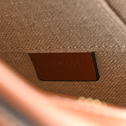 Celine Canvas Calfskin Cuir Triomphe Oval Crossbody Purse Natural Tan 6 of 10