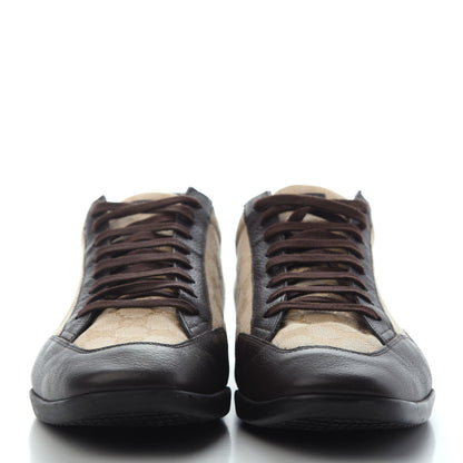 Gucci GG Monogram Calfskin Mens Sneakers 12 Dark Brown 2 of 4