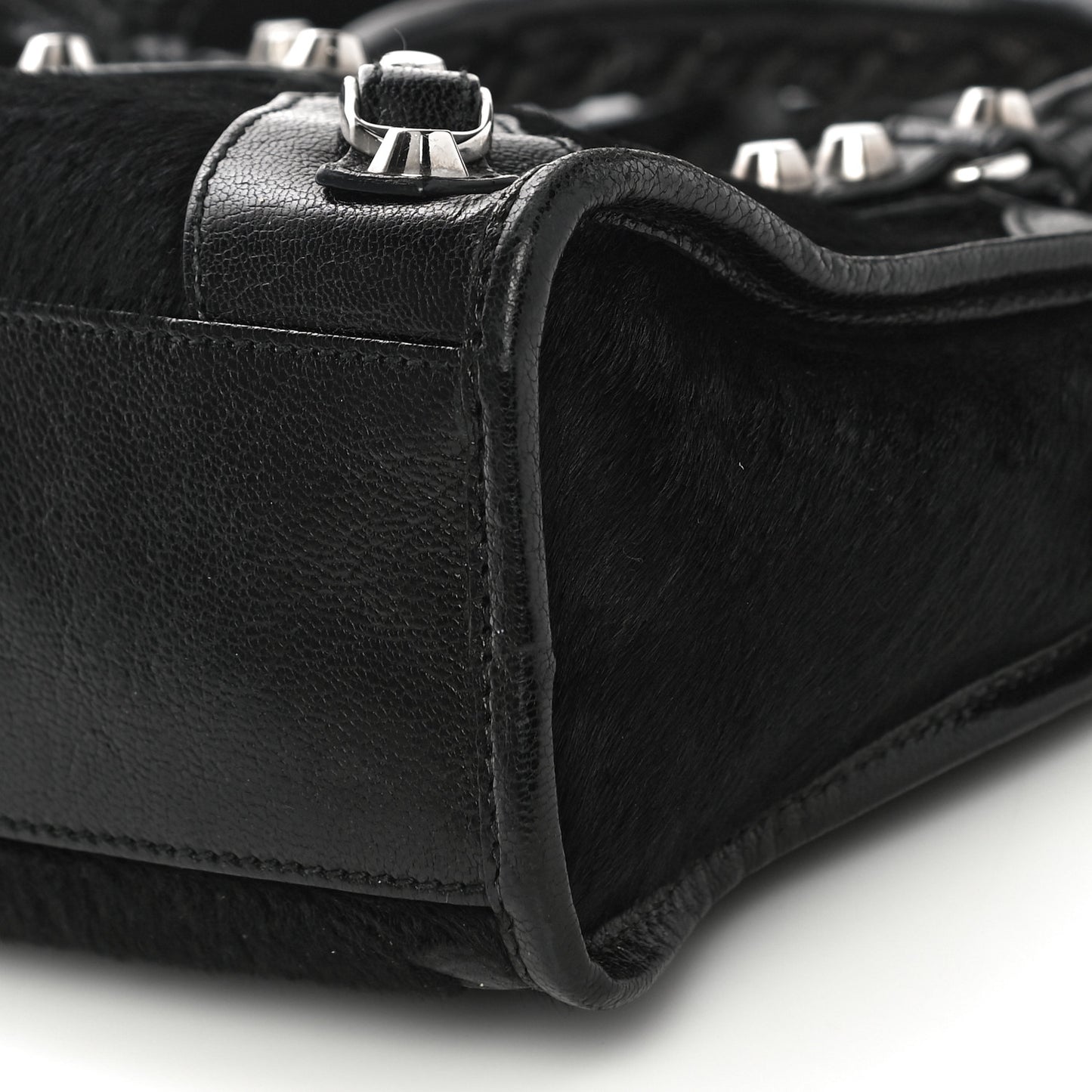 Pony Hair Silver Classic Hardware Mini City Black
