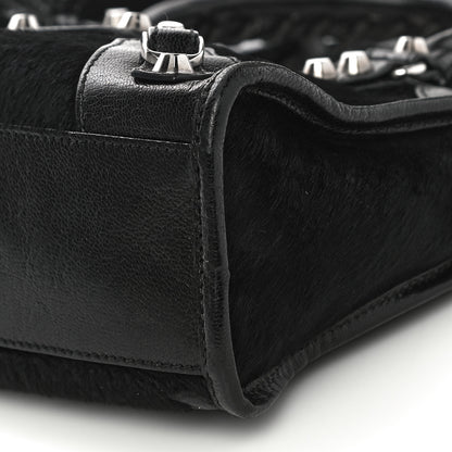 Balenciaga Chevre Pony Hair Silver Classic Hardware Mini City Black 11 of 15