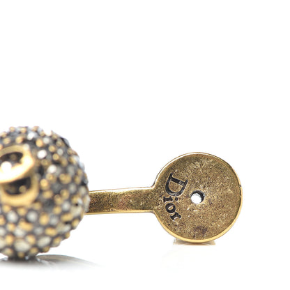 Christian Dior Metal Bee Star Tribale Earrings Aged Gold 4 of 5