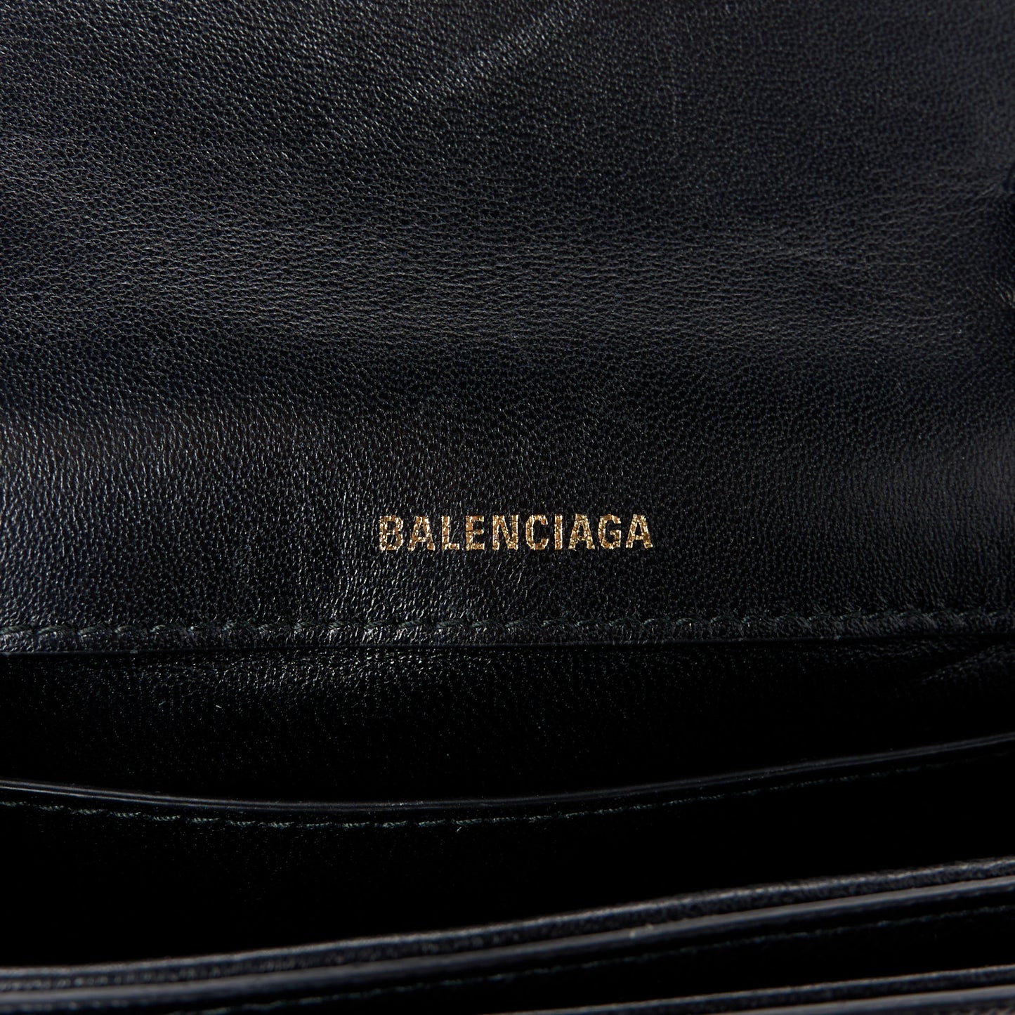 Grained Calfskin Logo Ville Day Bag XS Black