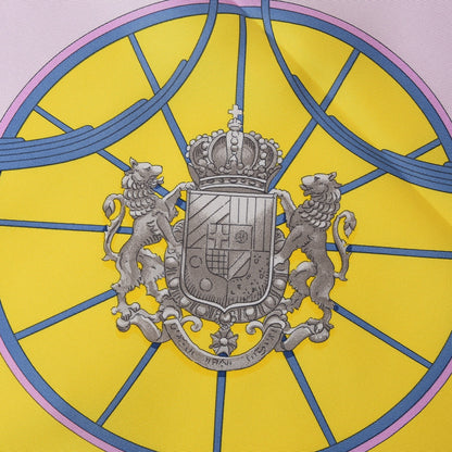 Hermes Silk Springs Scarf 90 Jaune Citron Parme Blanc 6 of 7