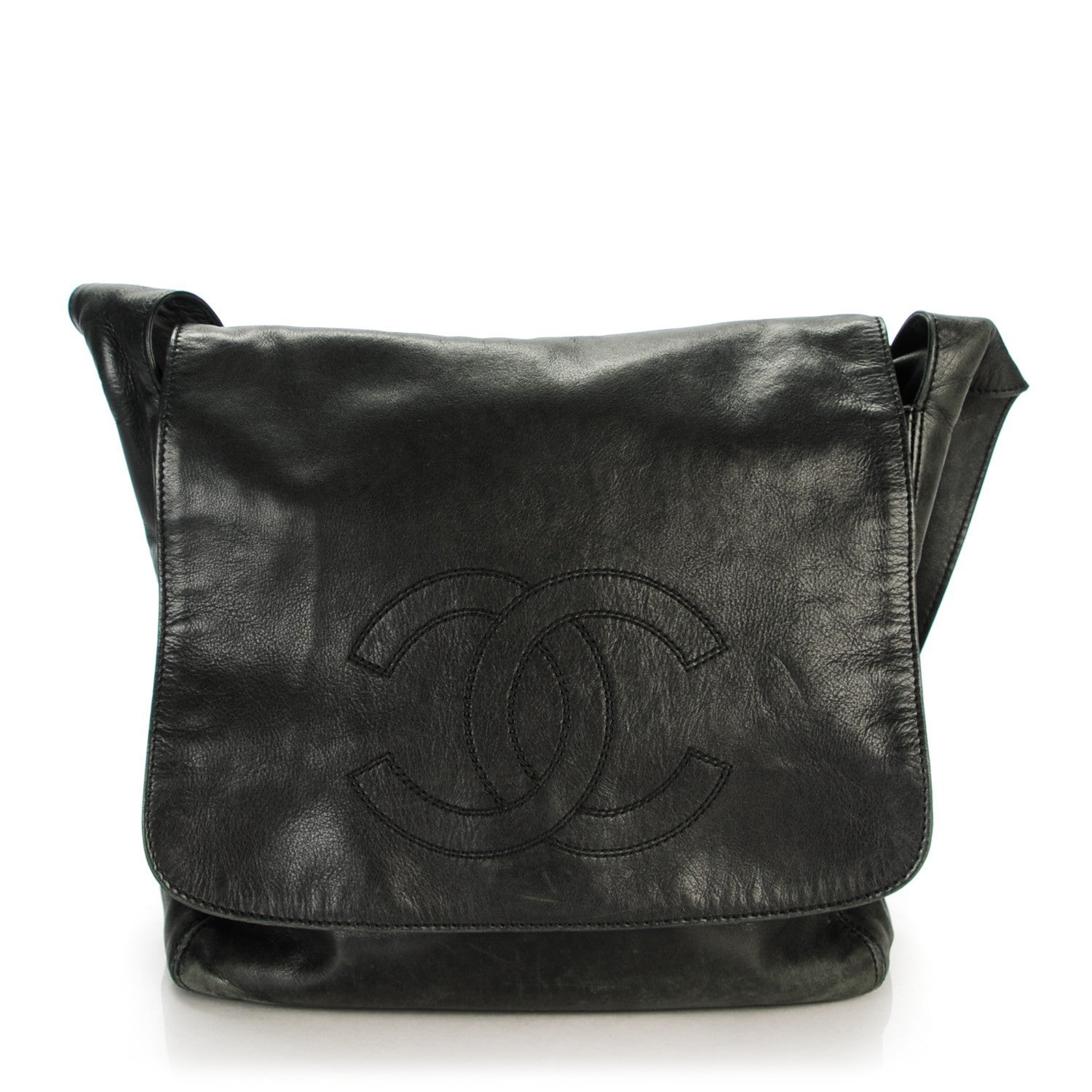Chanel Lambskin Quilted CC Flap Shoulder Bag Black 1 of 7