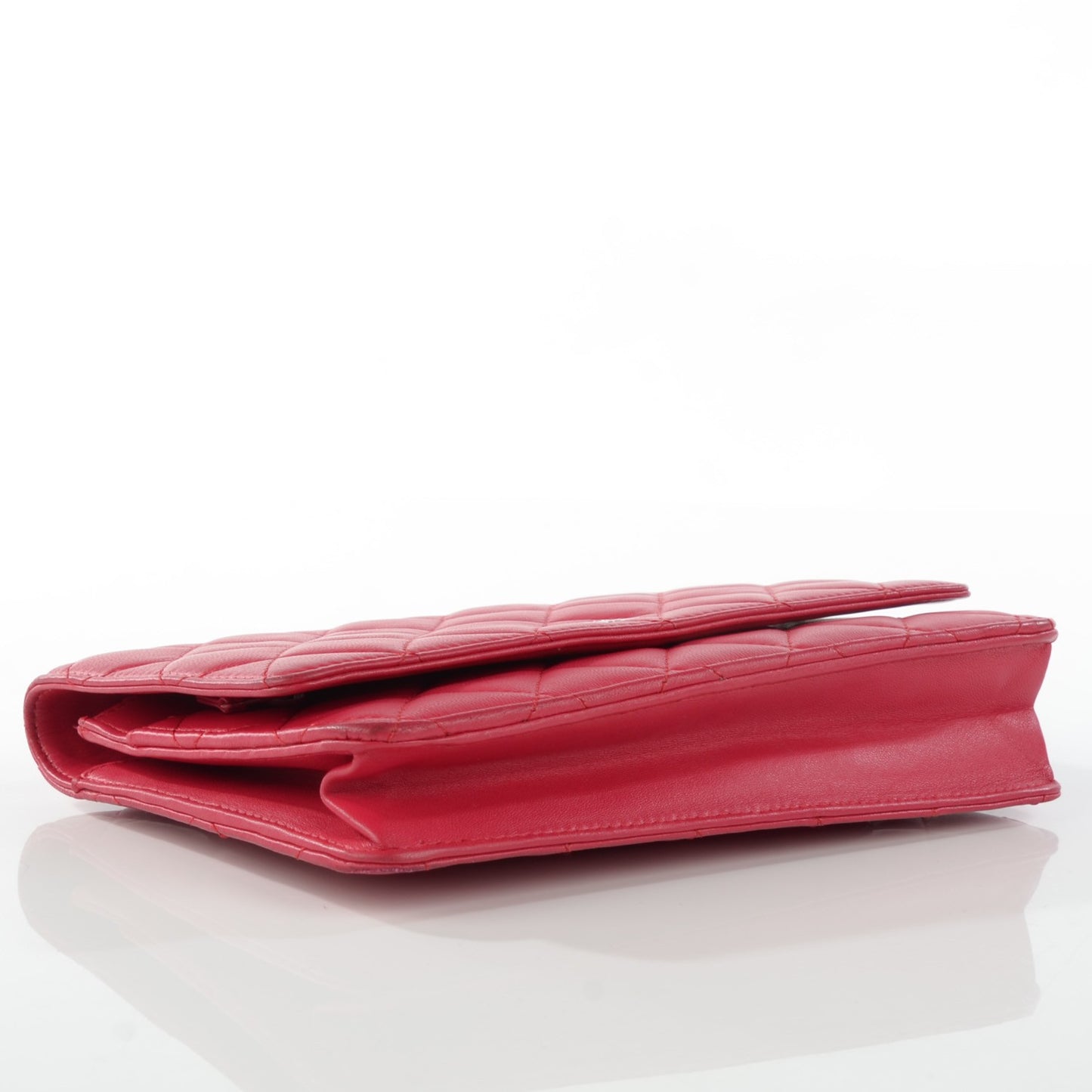 Lambskin Quilted Wallet On Chain WOC Fuchsia