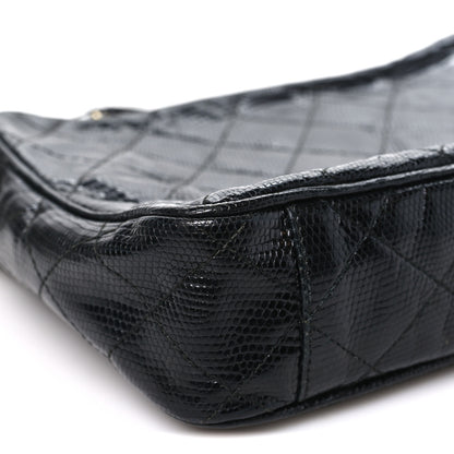 Chanel Lizard Quilted Small Tassel Camera Case Black 10 of 11