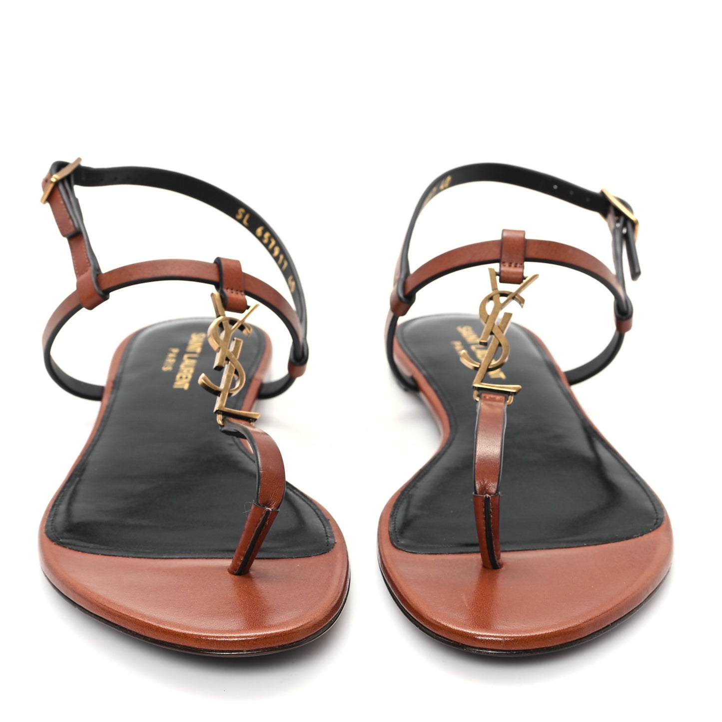 Calfskin Maine Cassandra Monogram 05 Sandals 40 New Papaya