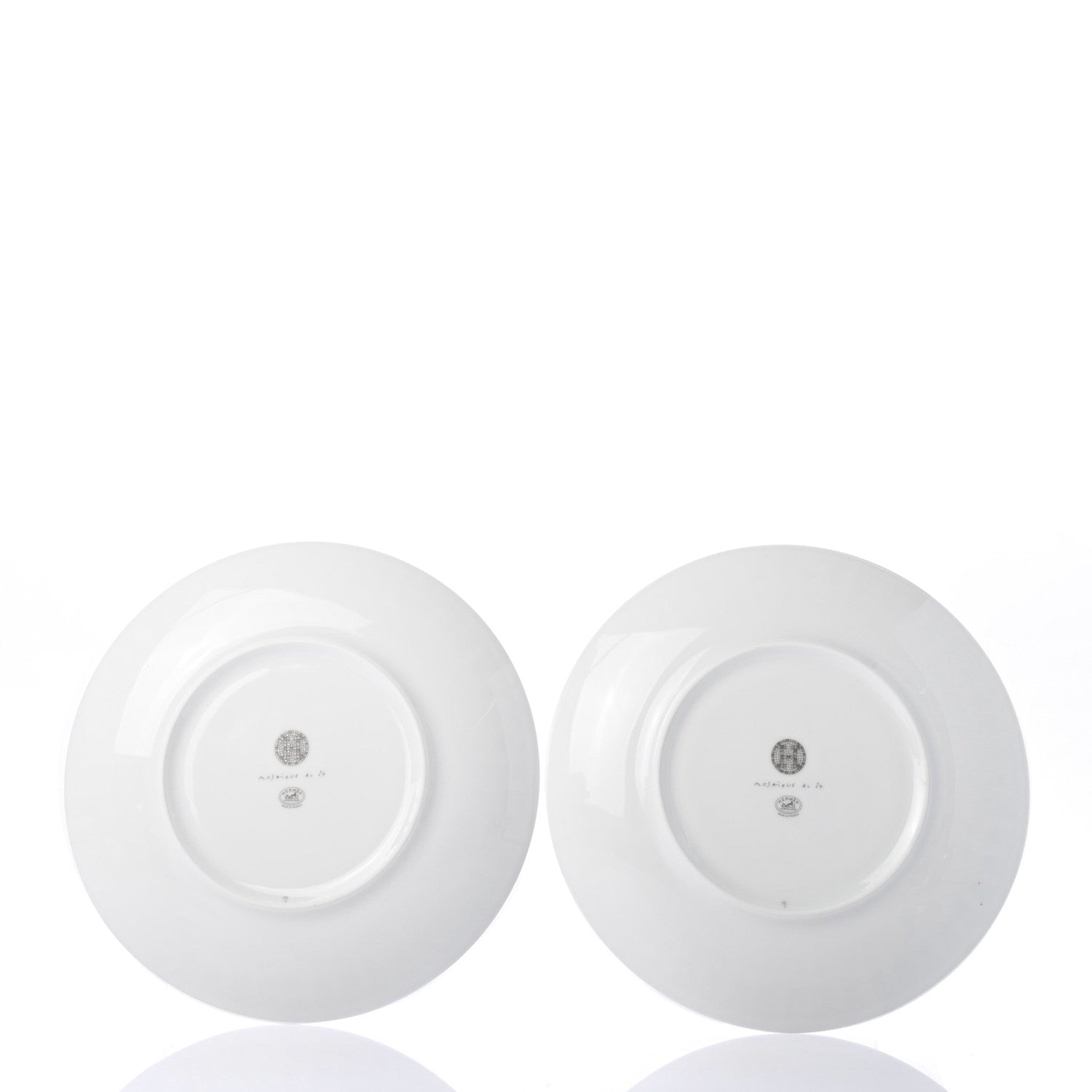 Hermes Porcelain Mosaique au 24 Platine Dessert Plate 8.3 Set of 2 2 of 4
