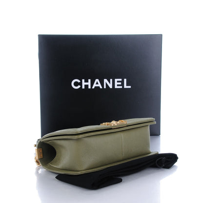 Chanel Caviar Quilted Medium Boy Flap Khaki 4 of 8