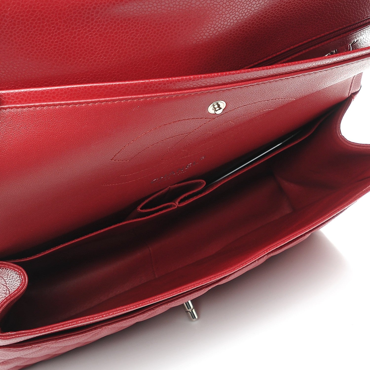 Chanel Caviar Quilted Jumbo Double Flap Red 5 of 8