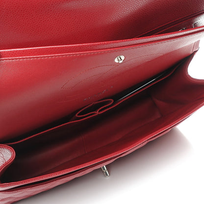 Chanel Caviar Quilted Jumbo Double Flap Red 5 of 8