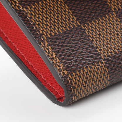 Louis Vuitton Damier Ebene Emilie Wallet Red 5 of 10