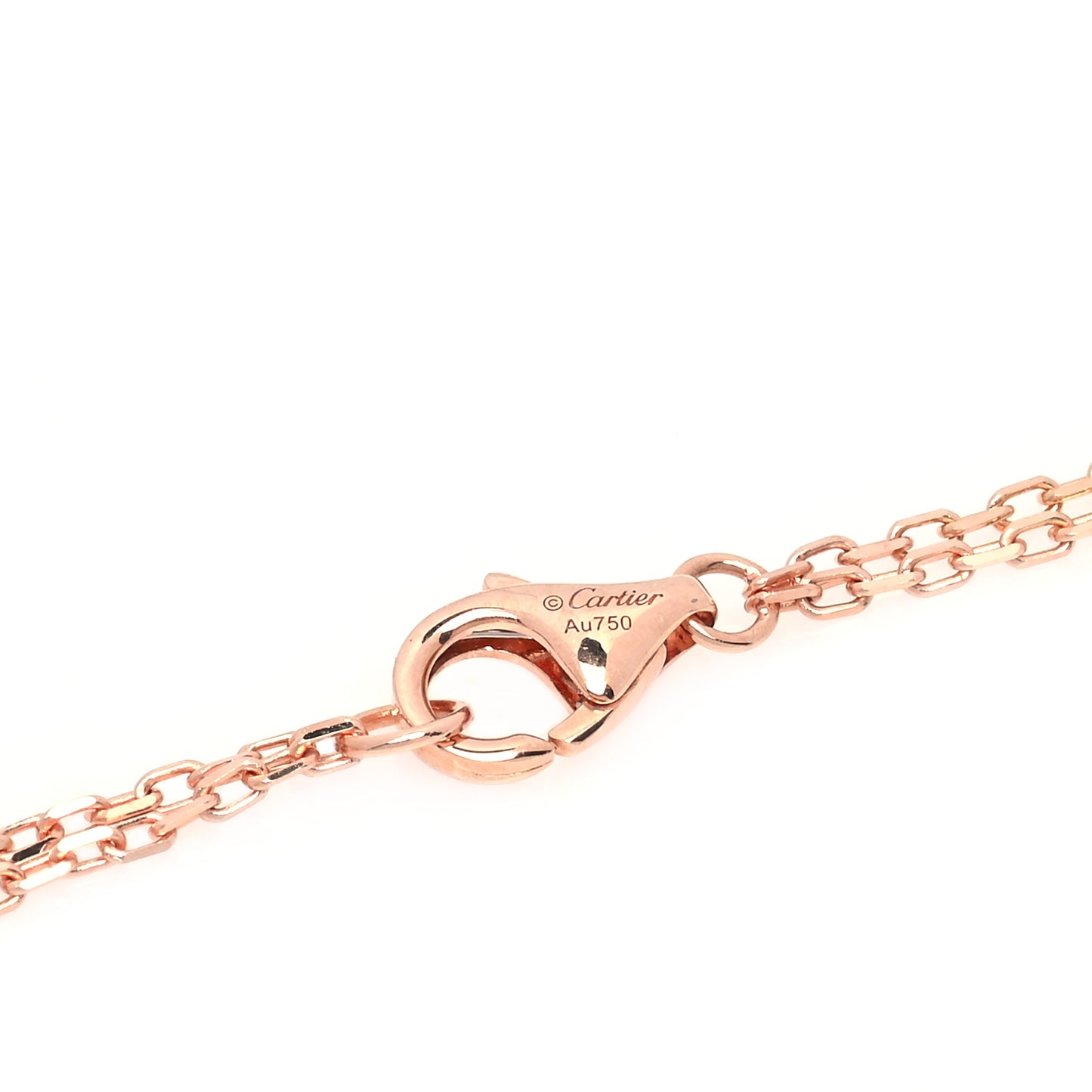 18K Pink Gold 2 Diamond LOVE Necklace