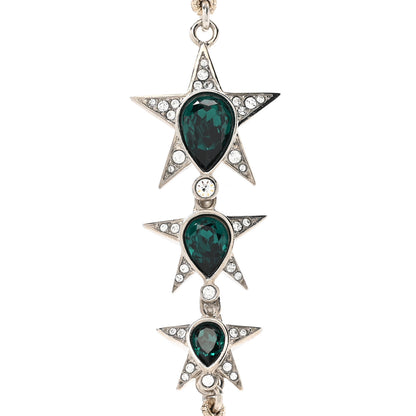 Chanel Pearl Star CC Long Necklace Green White Silver 4 of 6