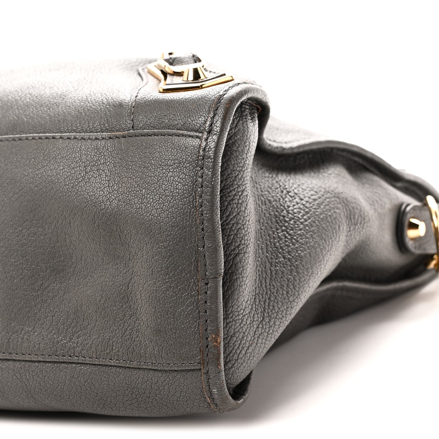 Chevre Gold Metallic Edge Hardware City Gris Acier