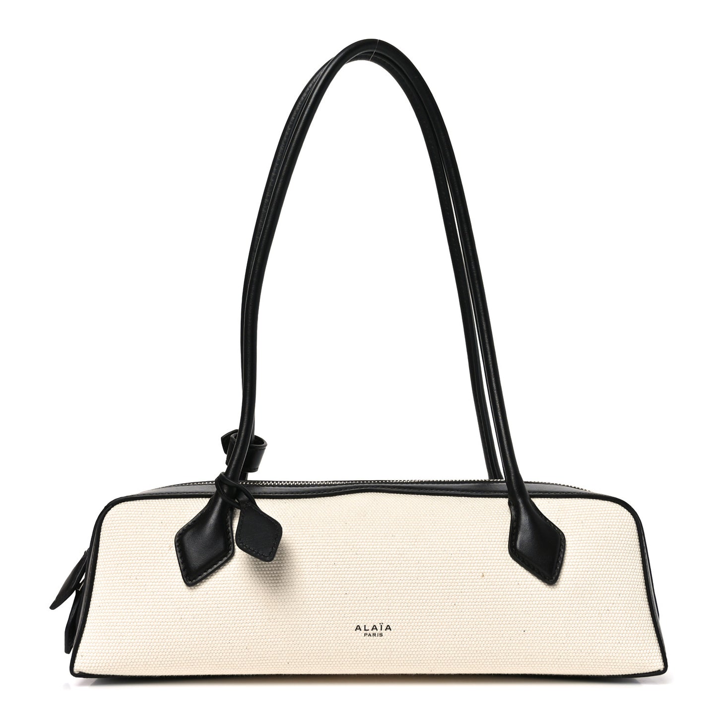 Canvas Calfskin Medium Le Teckel Bag Ecru
