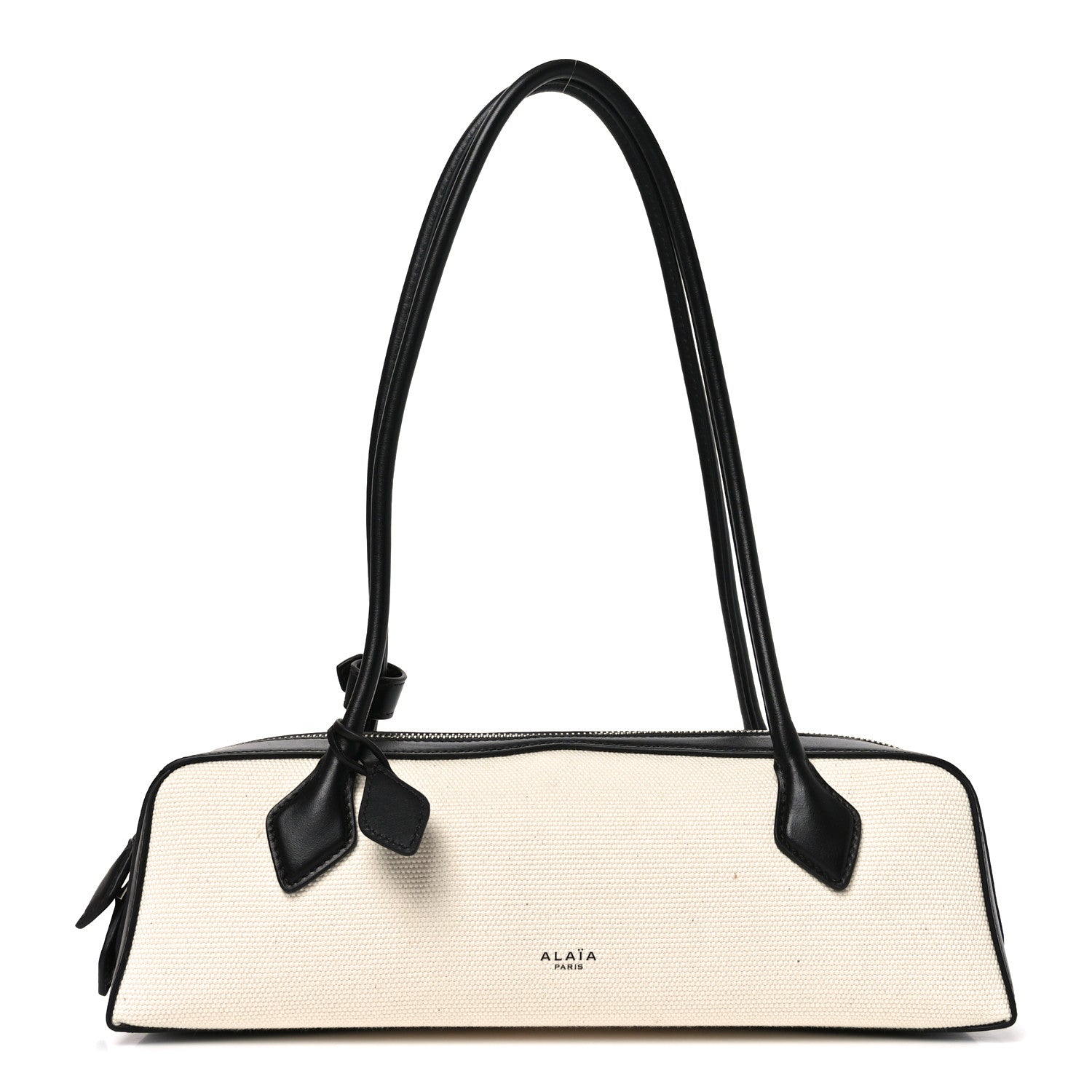 Alaia Canvas Calfskin Medium Le Teckel Bag Ecru 1 of 9