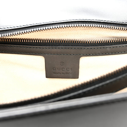 Gucci Calfskin Web Heart Medium GG Marmont Chain Handle Bag Black 6 of 14