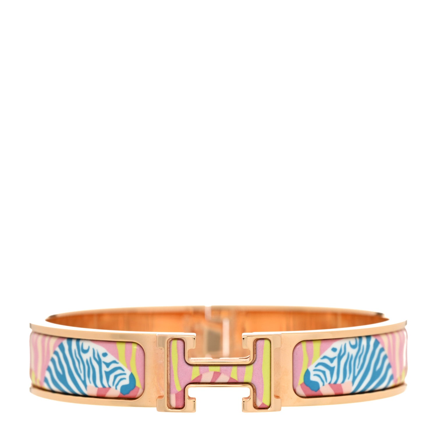 Hermes Enamel Narrow Print Zebres De Tanzania Clic Clac H Bracelet PM Color Patch 1 of 6