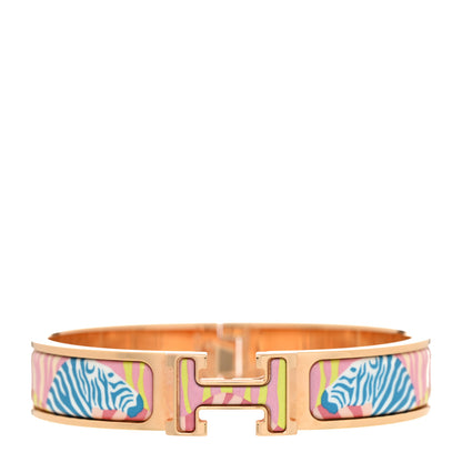 Hermes Enamel Narrow Print Zebres De Tanzania Clic Clac H Bracelet PM Color Patch 1 of 6