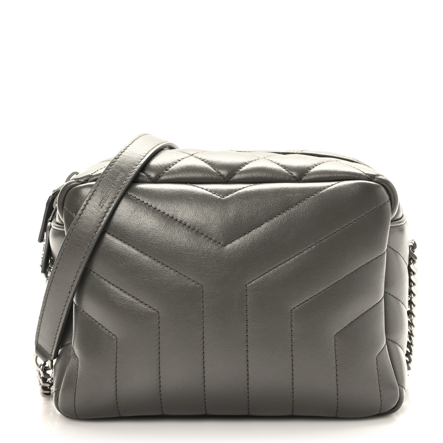 Calfskin Y Quilted Monogram Small Loulou Bowling Bag Earth