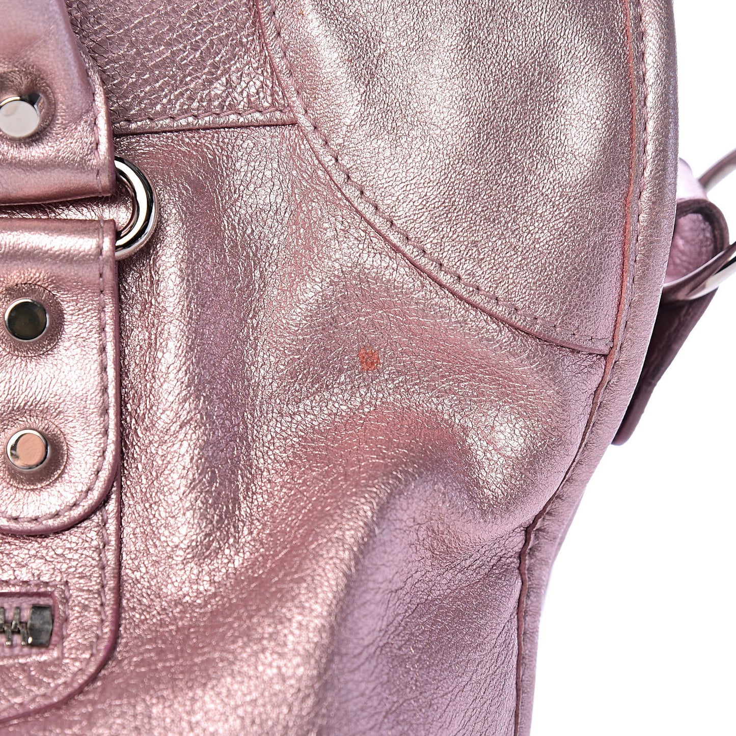 Metallic Agneau Classic Silver Hardware S City Sparkle Pale Rose