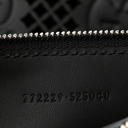 Gucci Calfskin GG Monogram Diamond Cut Medium Ophidia Tote Bag Black 8 of 11
