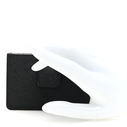 Prada Saffiano Metal Gusseted Card Holder Black 2 of 6