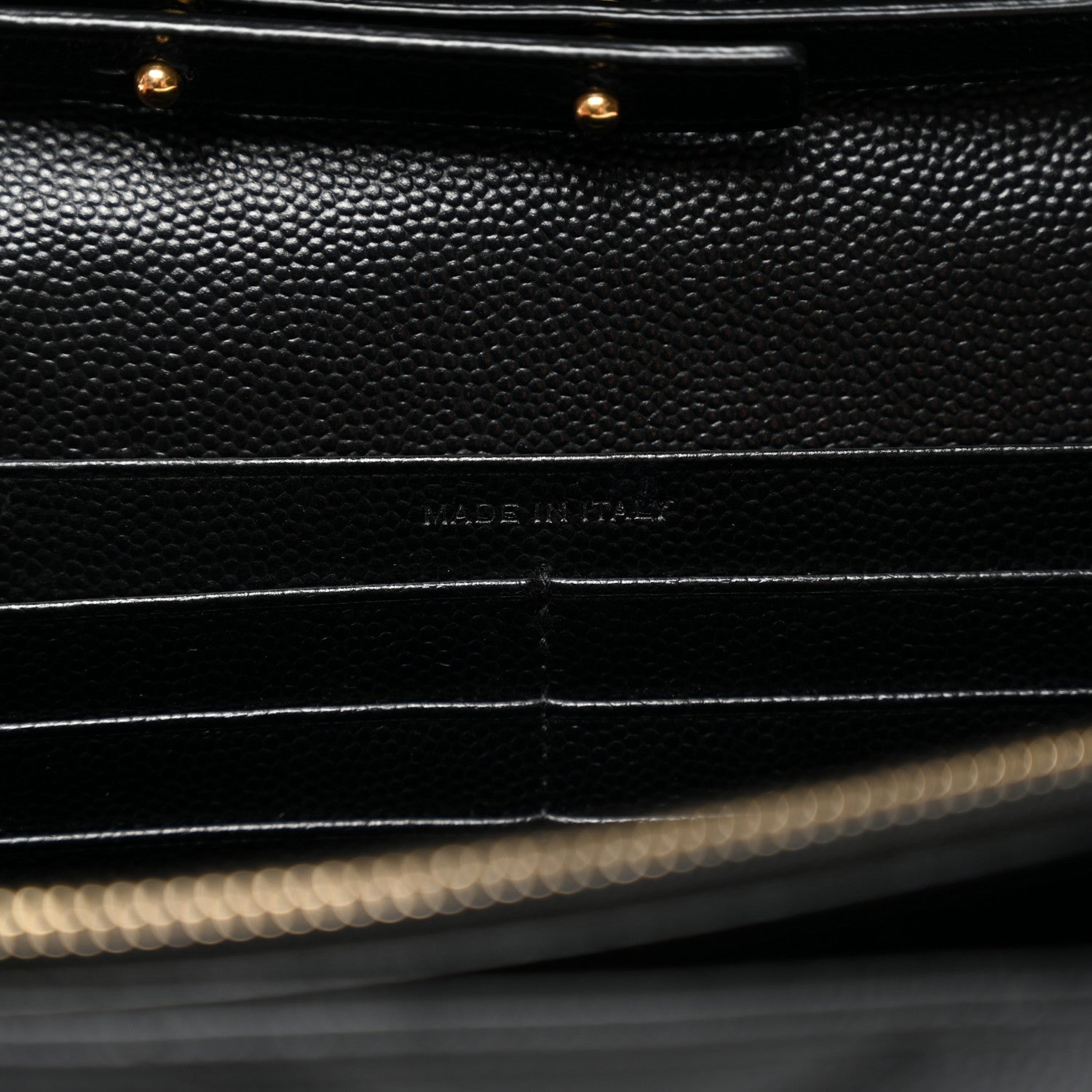 Saint Laurent Grain De Poudre Matelasse Chevron Monogram Chain Wallet Black 5 of 9