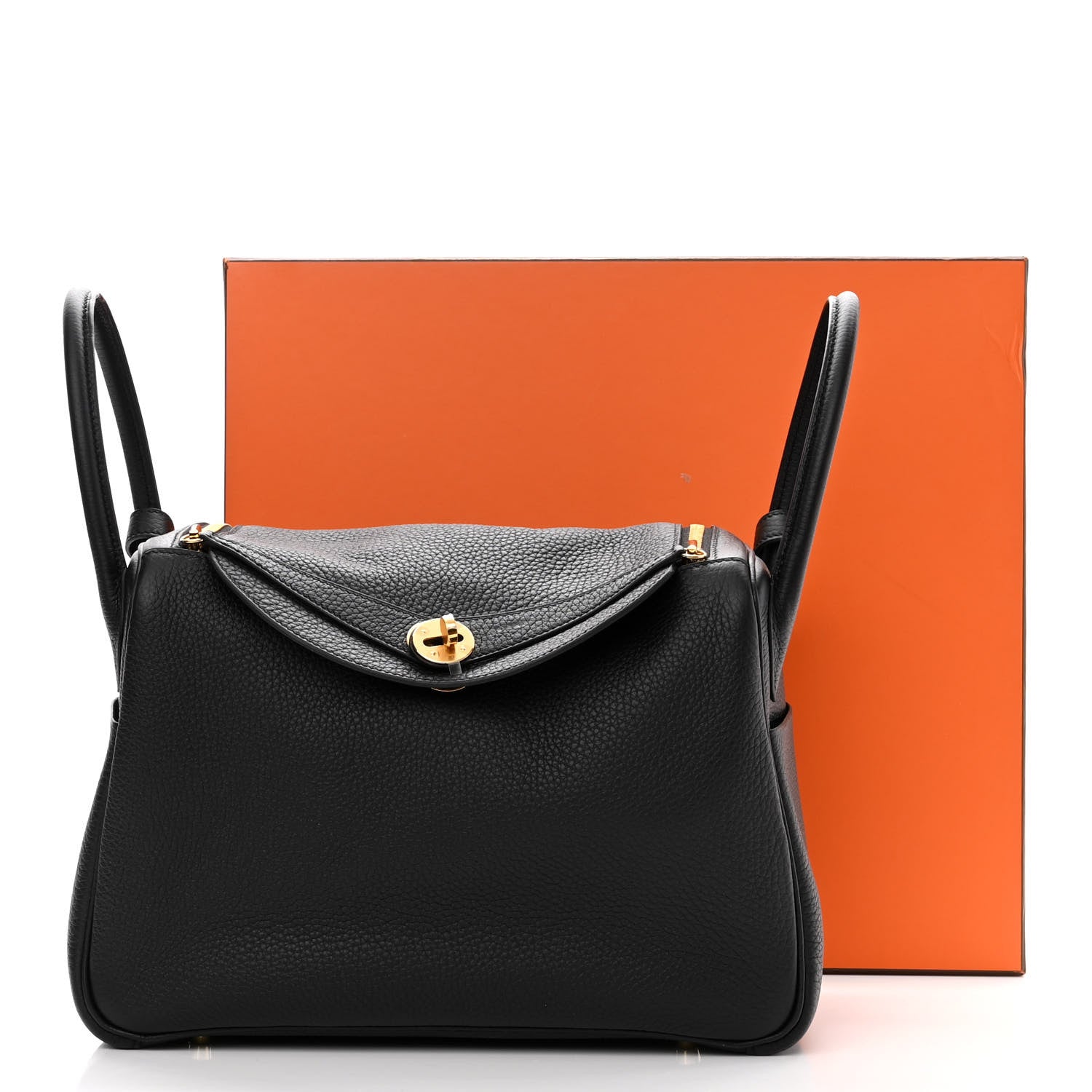 Hermes Taurillon Clemence Lindy 30 Black 10 of 10
