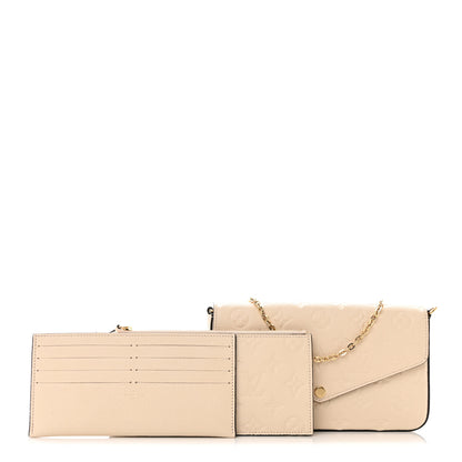 Louis Vuitton Empreinte Pochette Felicie Chain Wallet Cream 1 of 10