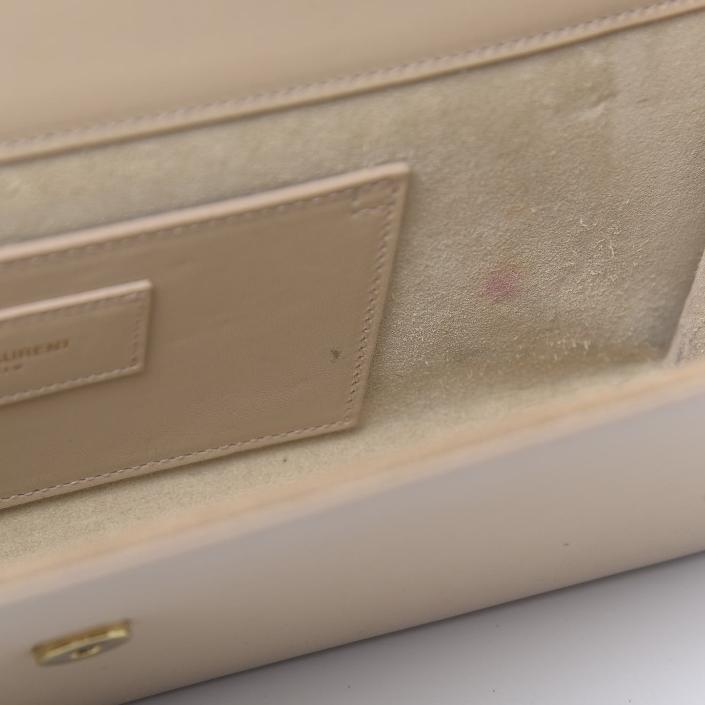 Smooth Calfskin Cassandre Clutch Nude Powder