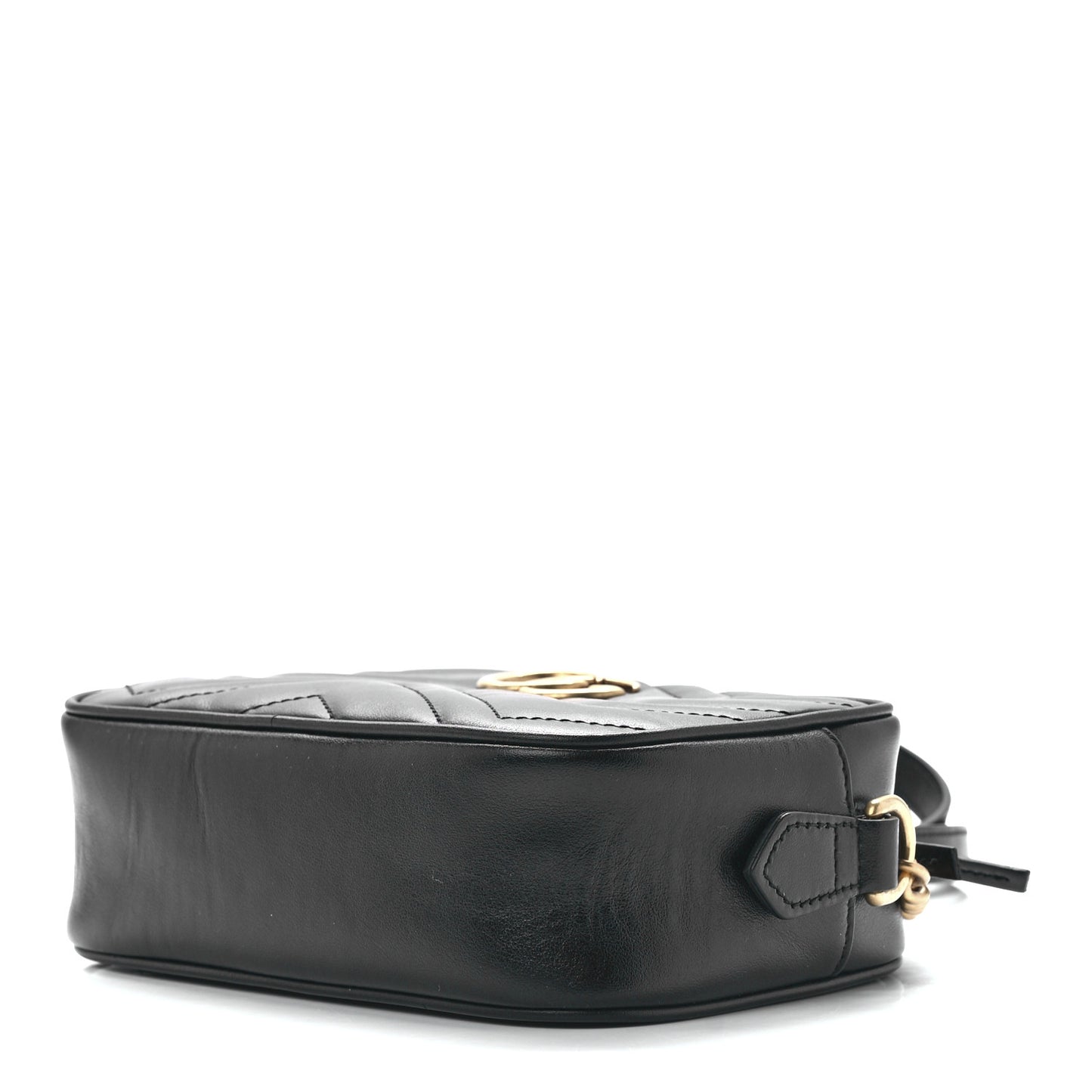 Calfskin Matelasse Mini GG Marmont Chain Shoulder Bag Black