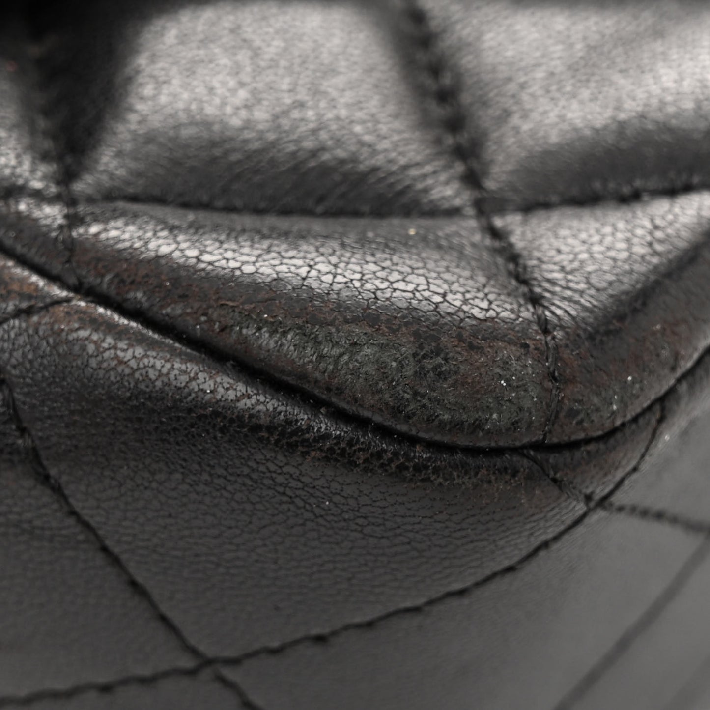 Lambskin Quilted Mini Square Flap Black