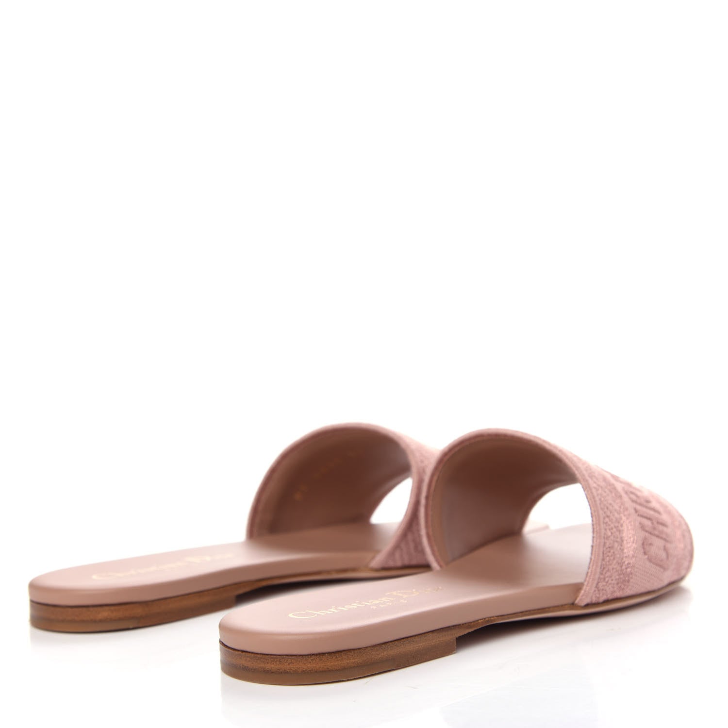 Christian Dior Cotton Embroidered Dway Mules Slide Sandals 35 Rose Des Vents 4 of 11