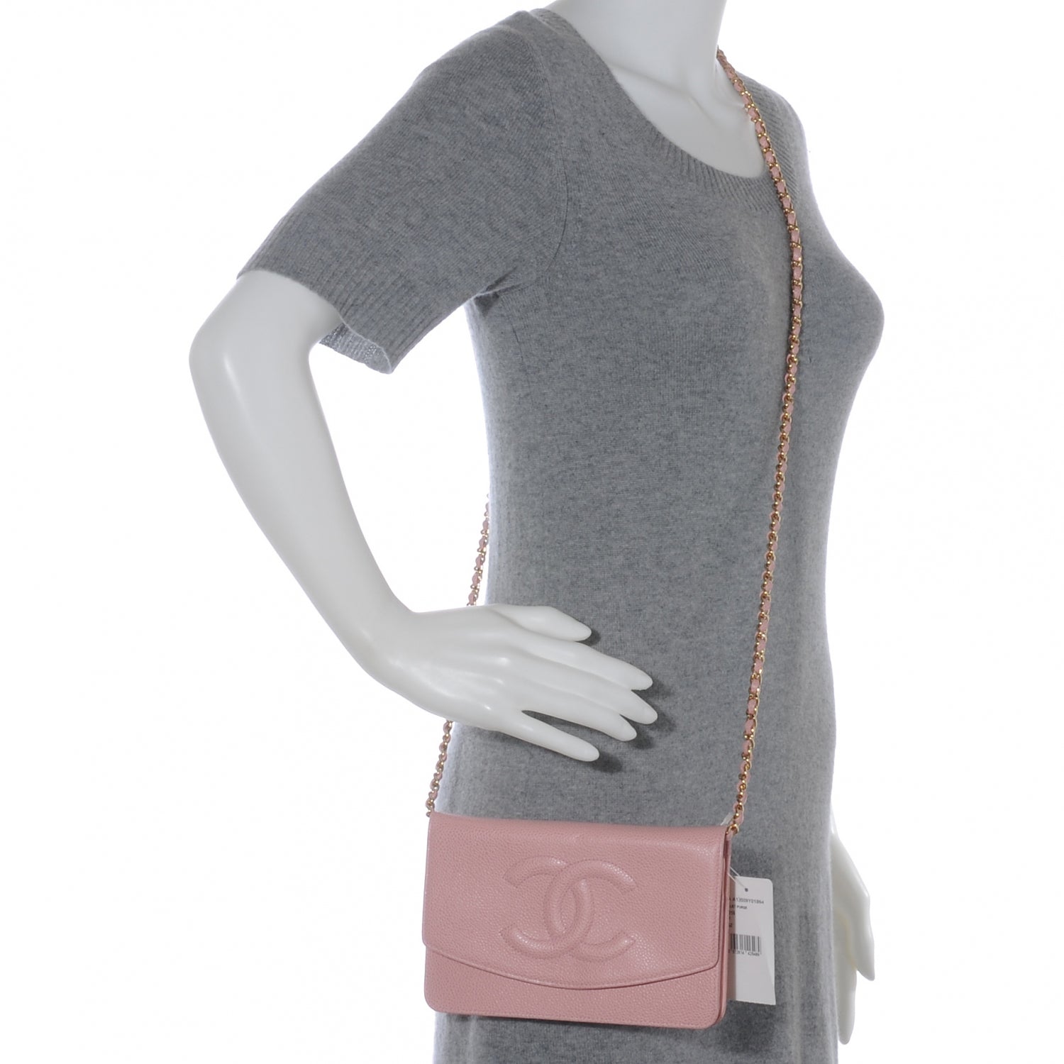 Chanel Caviar Wallet on Chain WOC Pink 2 of 8
