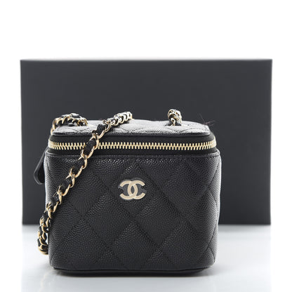 Chanel Caviar Quilted Mini Vanity Case With Chain Black 11 of 11