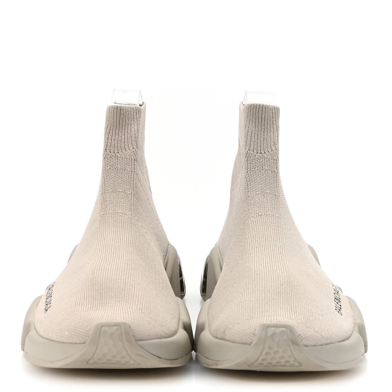 Balenciaga Technical 3D Recycled Knit Clear Sole Womens Speed Sneakers 35 Sand 3 of 10