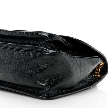 Saint Laurent Crinkled Calfskin Matelasse Monogram Medium Niki Chain Satchel Black 12 of 12