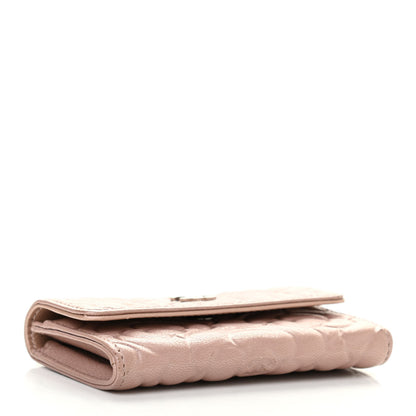 Chanel Goatskin Camellia Embossed Card Holder Wallet Light Pink 4 of 7