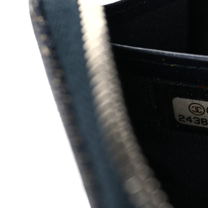 Chanel Denim Deauville Zip Around Wallet Dark Blue 8 of 8