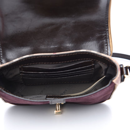 Burberry Haymarket Check Suede Mini Berkeley Crossbody Burgundy 5 of 9