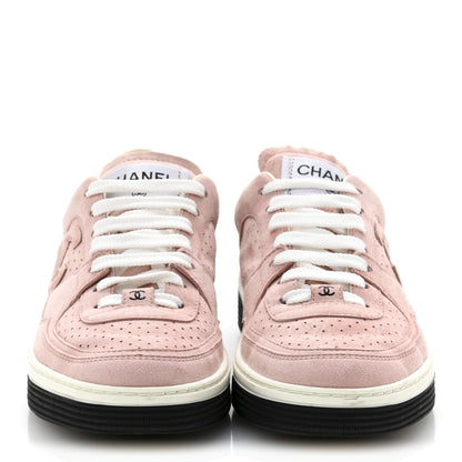 Chanel Suede Womens CC Sneakers 38 Light Pink 3 of 11