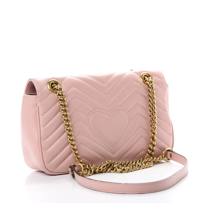 Gucci Calfskin Matelasse Small GG Marmont Shoulder Bag Perfect Pink 2 of 13