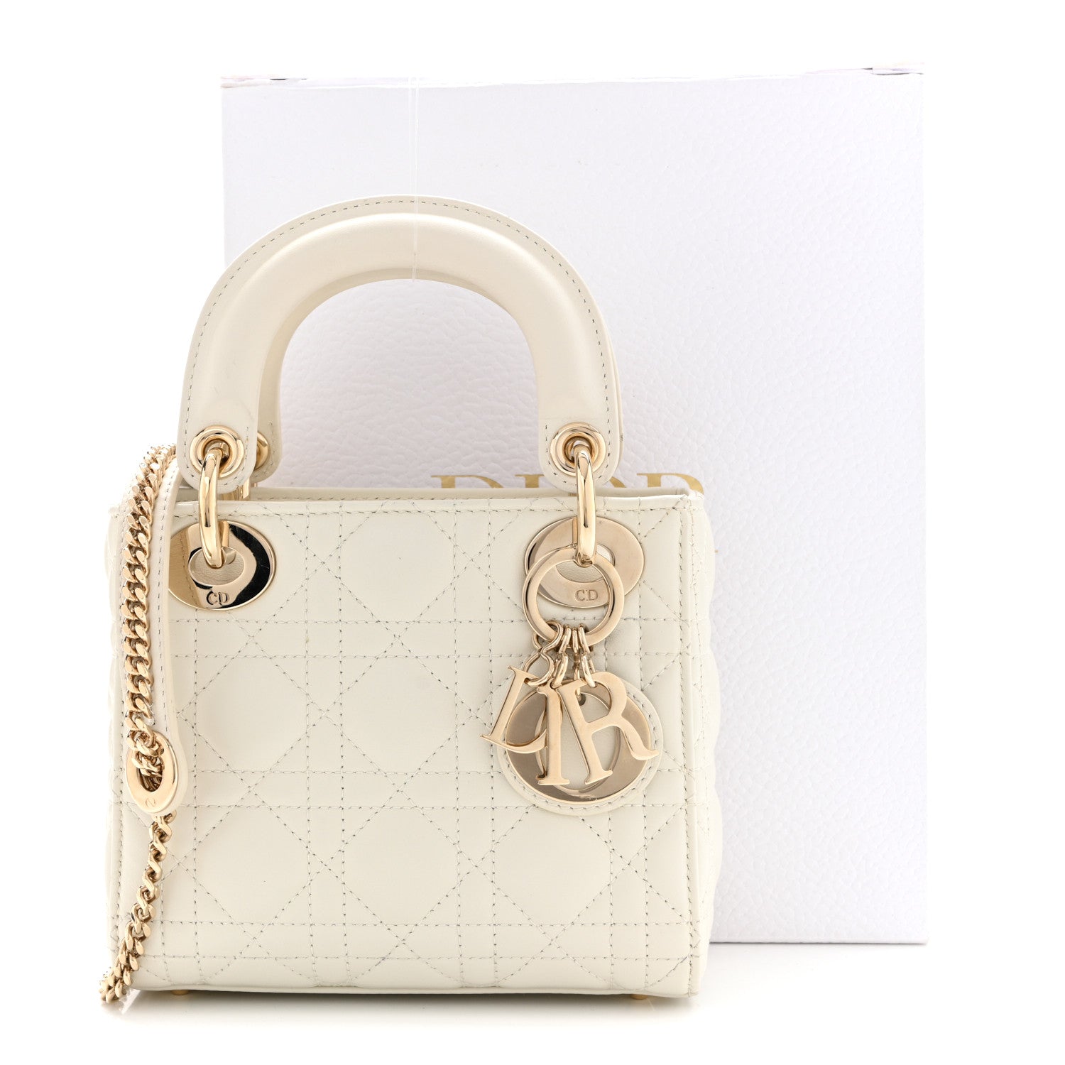 Christian Dior Lambskin Cannage Mini Lady Dior White 12 of 12