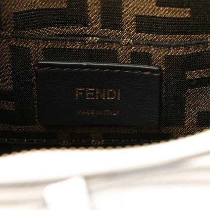 Fendi Vitello King Plexiglass Logo Embossed Mini By The Way Top Handle Boston Bag White Rice 6 of 11