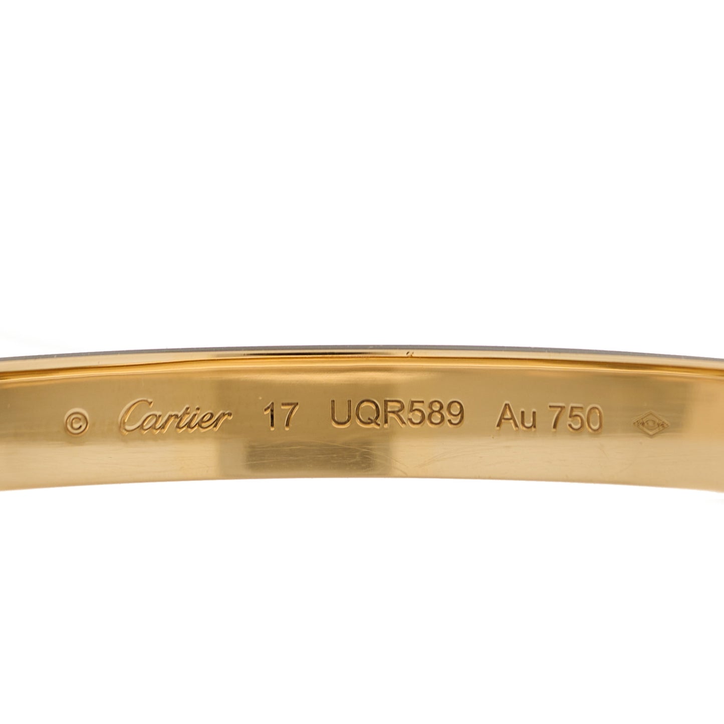 18K Yellow Gold Brushed Finish LOVE Bracelet 17