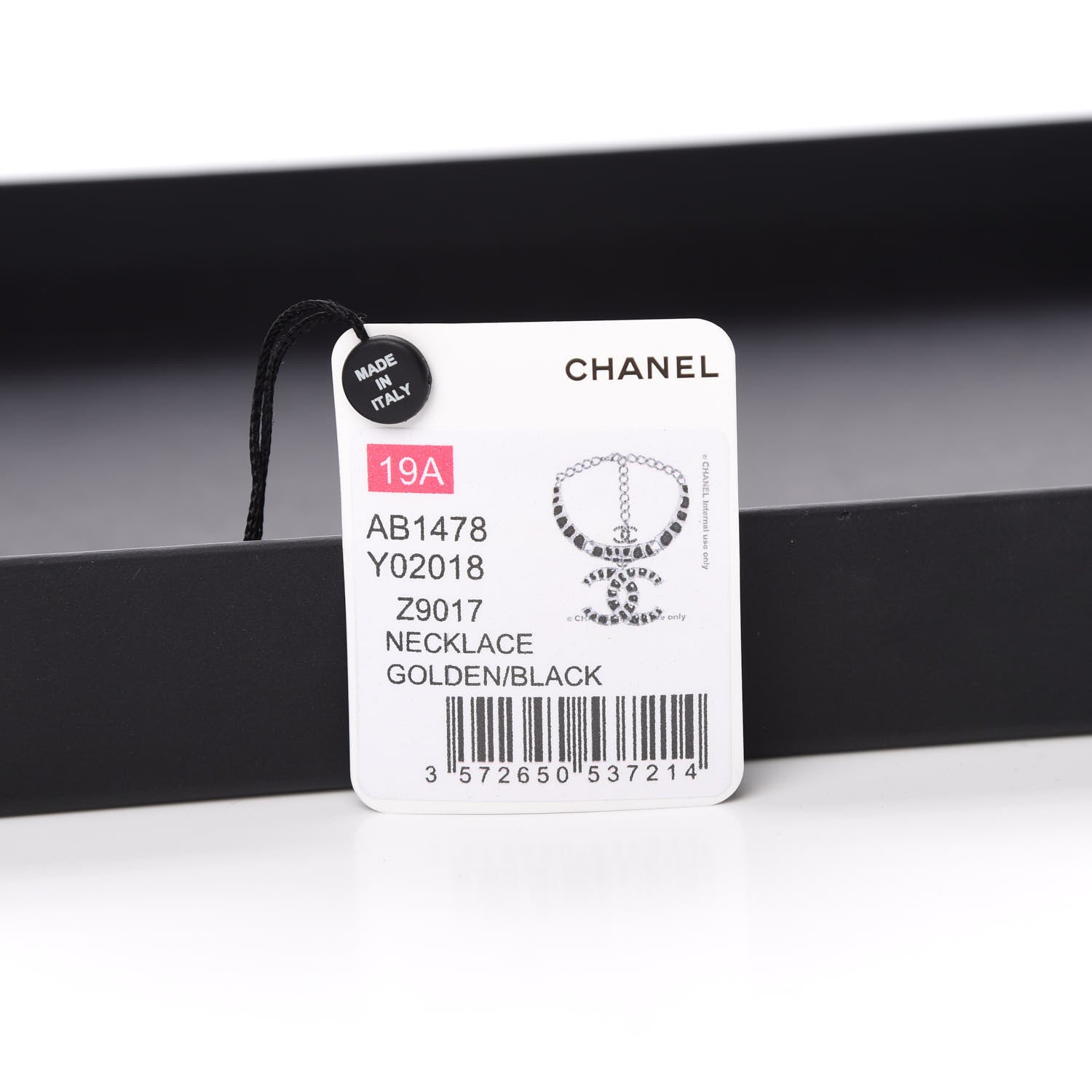 Chanel Resin Along The Nile Large CC Pendant Necklace Gold Black 7 of 7