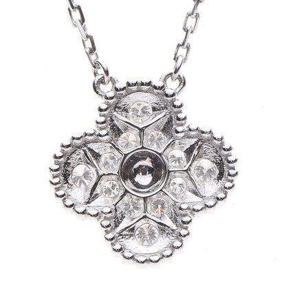 Van Cleef & Arpels 18K White Gold Diamond Vintage Alhambra Pendant Necklace 4 of 7