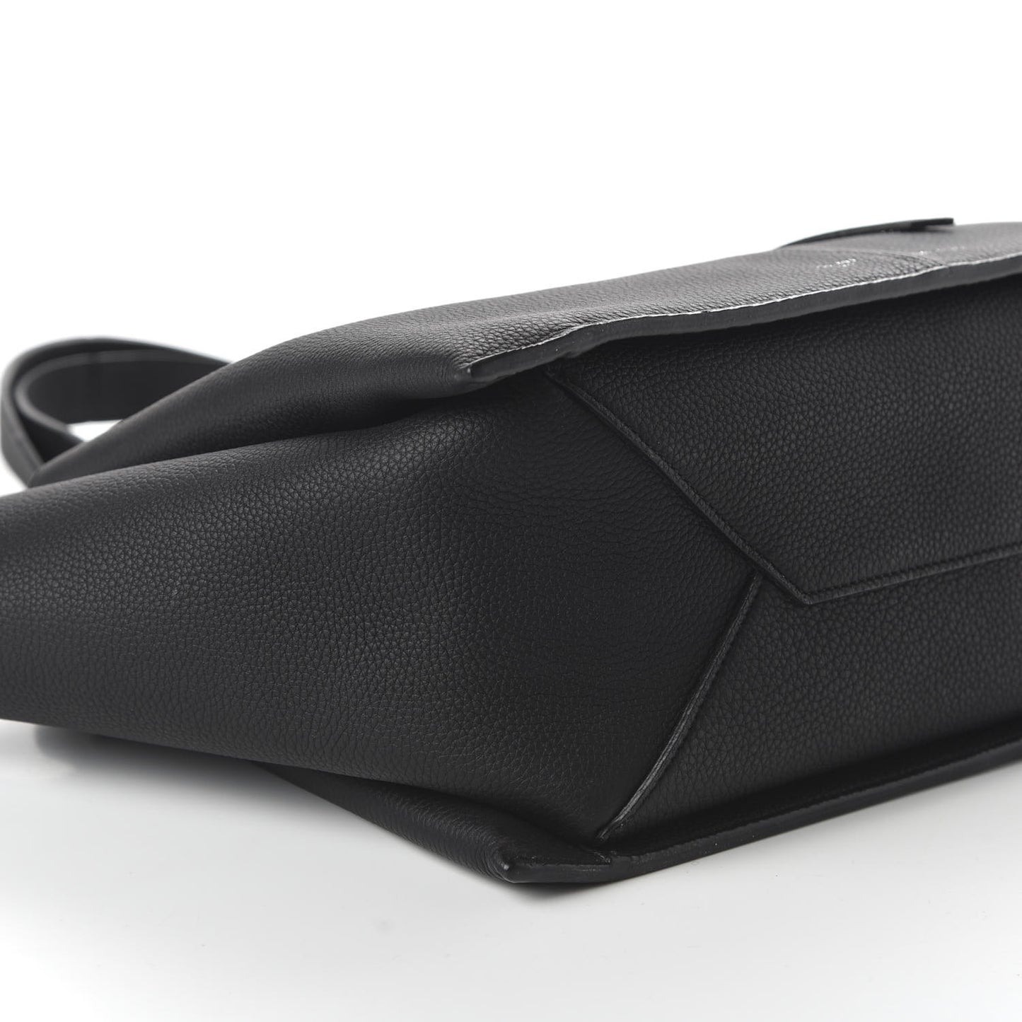 Baby Grained Calfskin Small Tri-Fold Bag Black